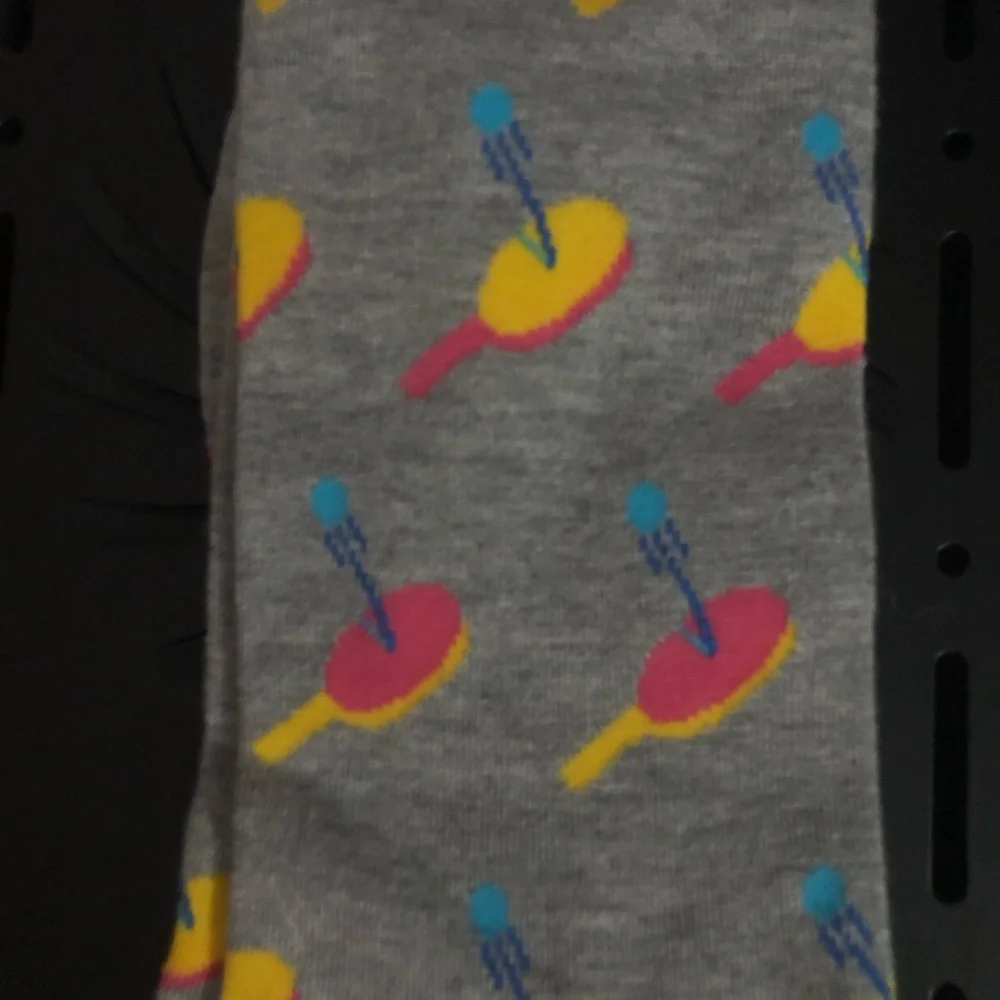 Ping pong lover fun Socks Men’s Gray Novelty Dress Crew Socks